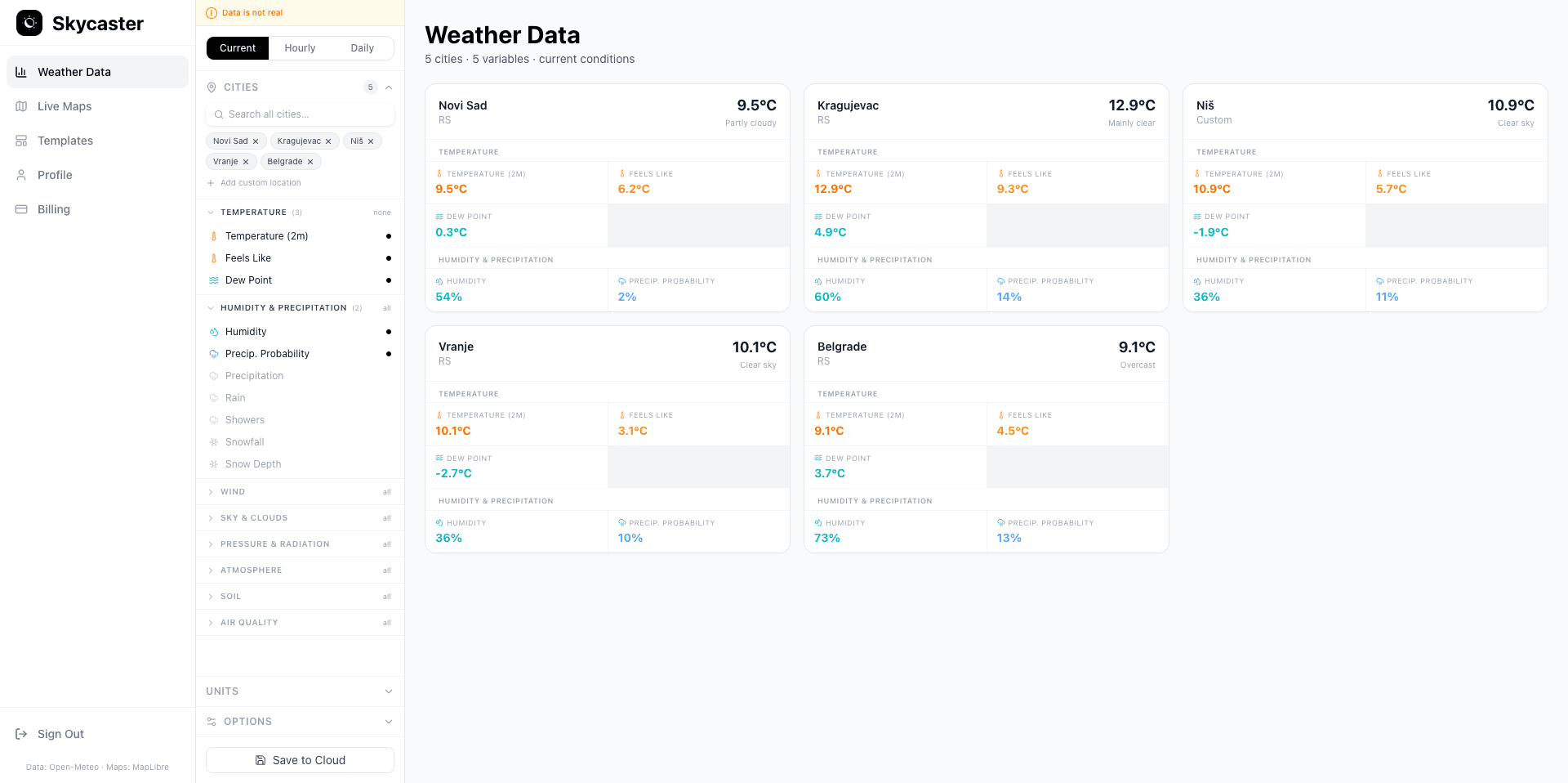 Skycaster Dashboard